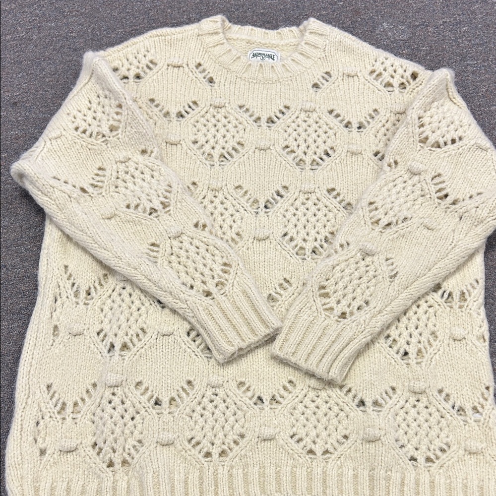 American Eagle Outfitters Cream Knit Sweater